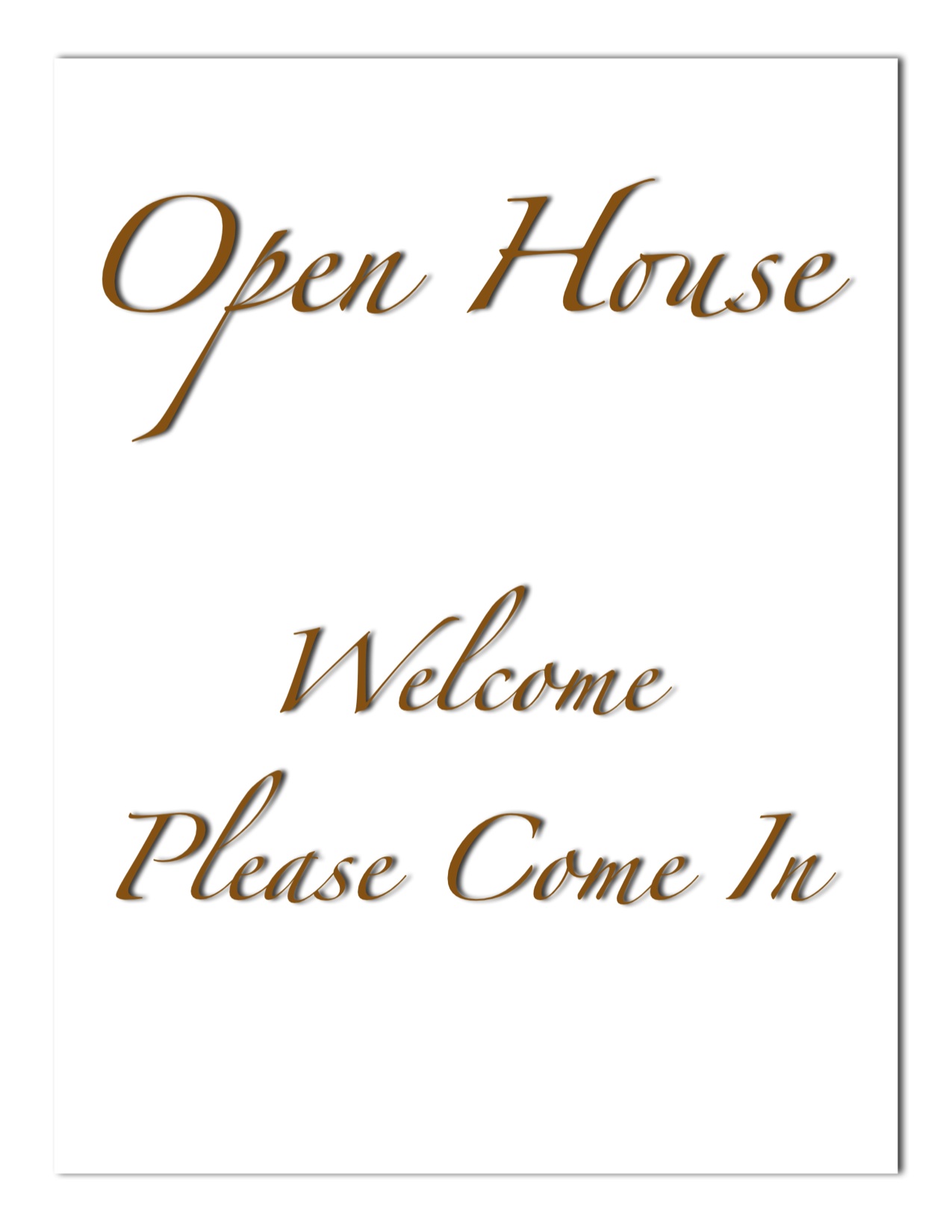 Open House Welcome Sign Open House Welcome Sign