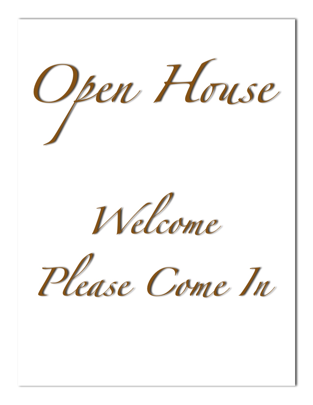 Open House Welcome Sign