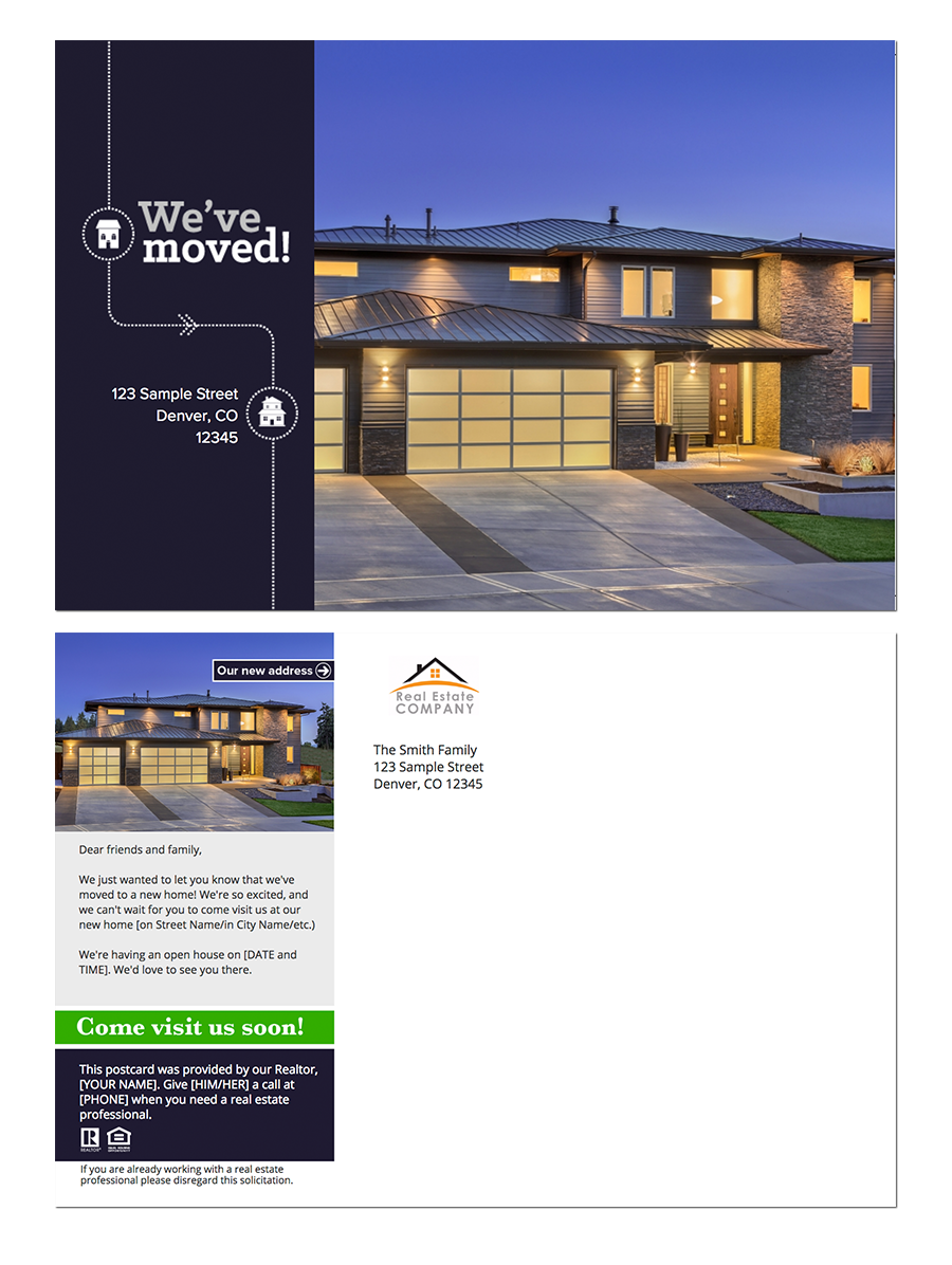 Real estate postcard