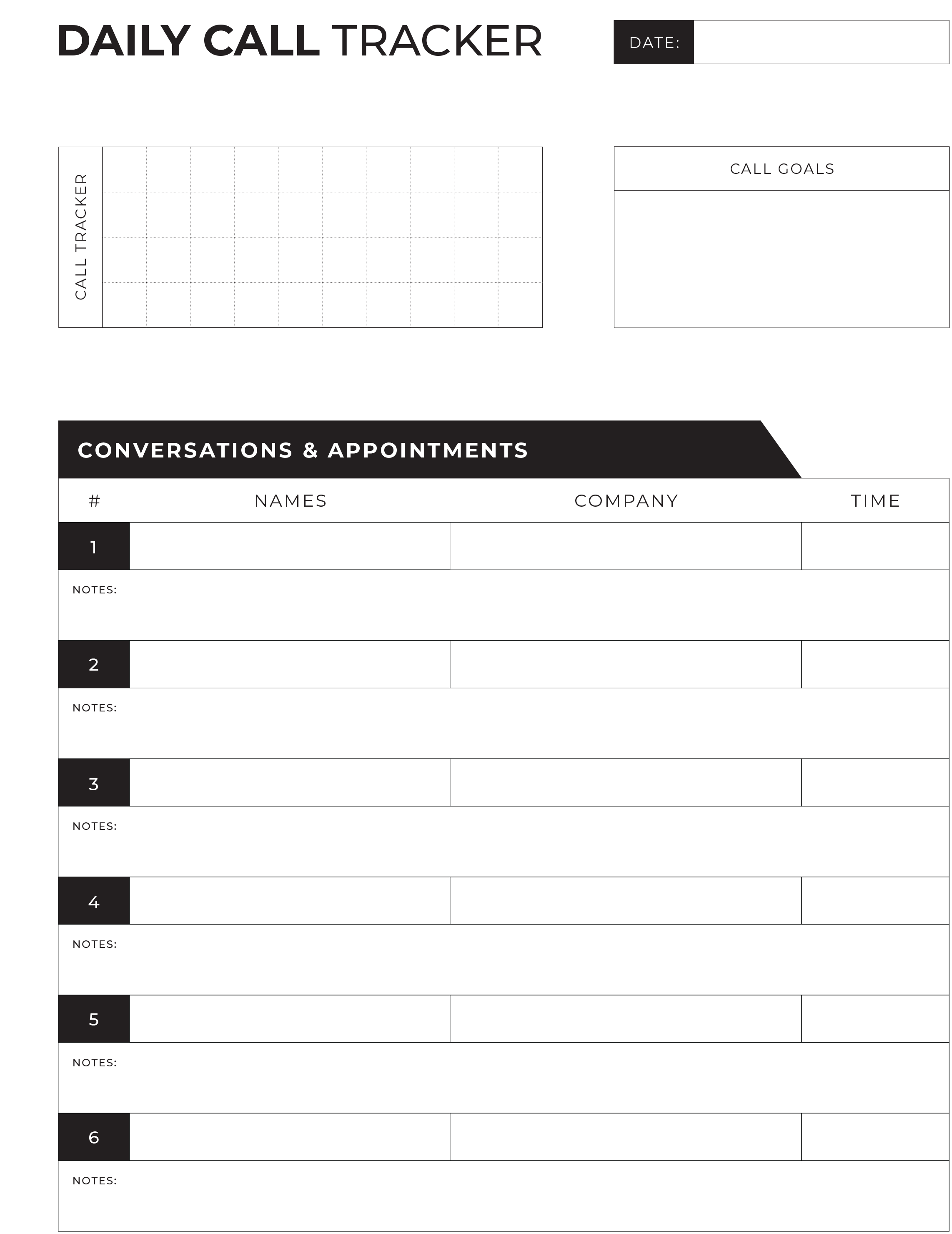 Daily Call Tracker