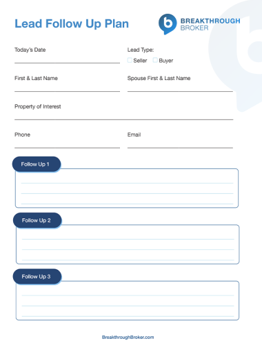 Lead Follow Up Plan