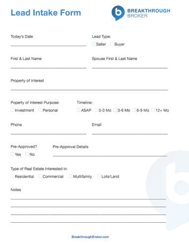 Lead Intake Form