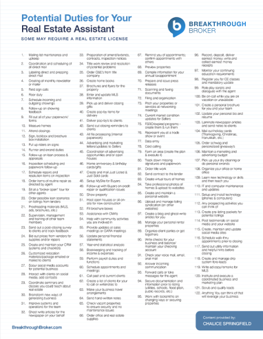 Real Estate Assistant Tasks