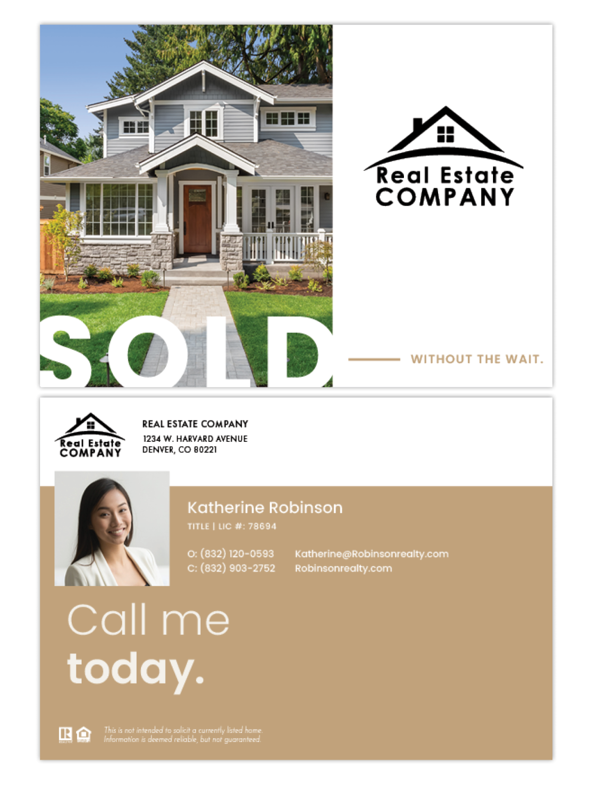 Real estate postcard