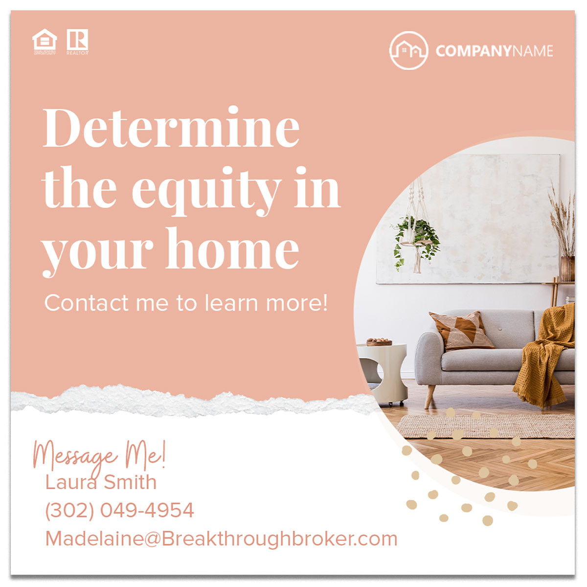 Real estate postcard