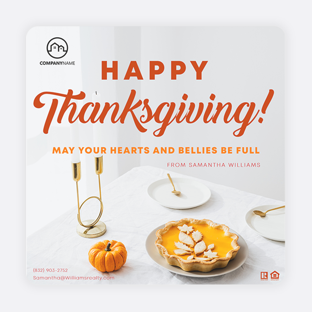 Happy Thanksgiving social post for Facebook and Instagram