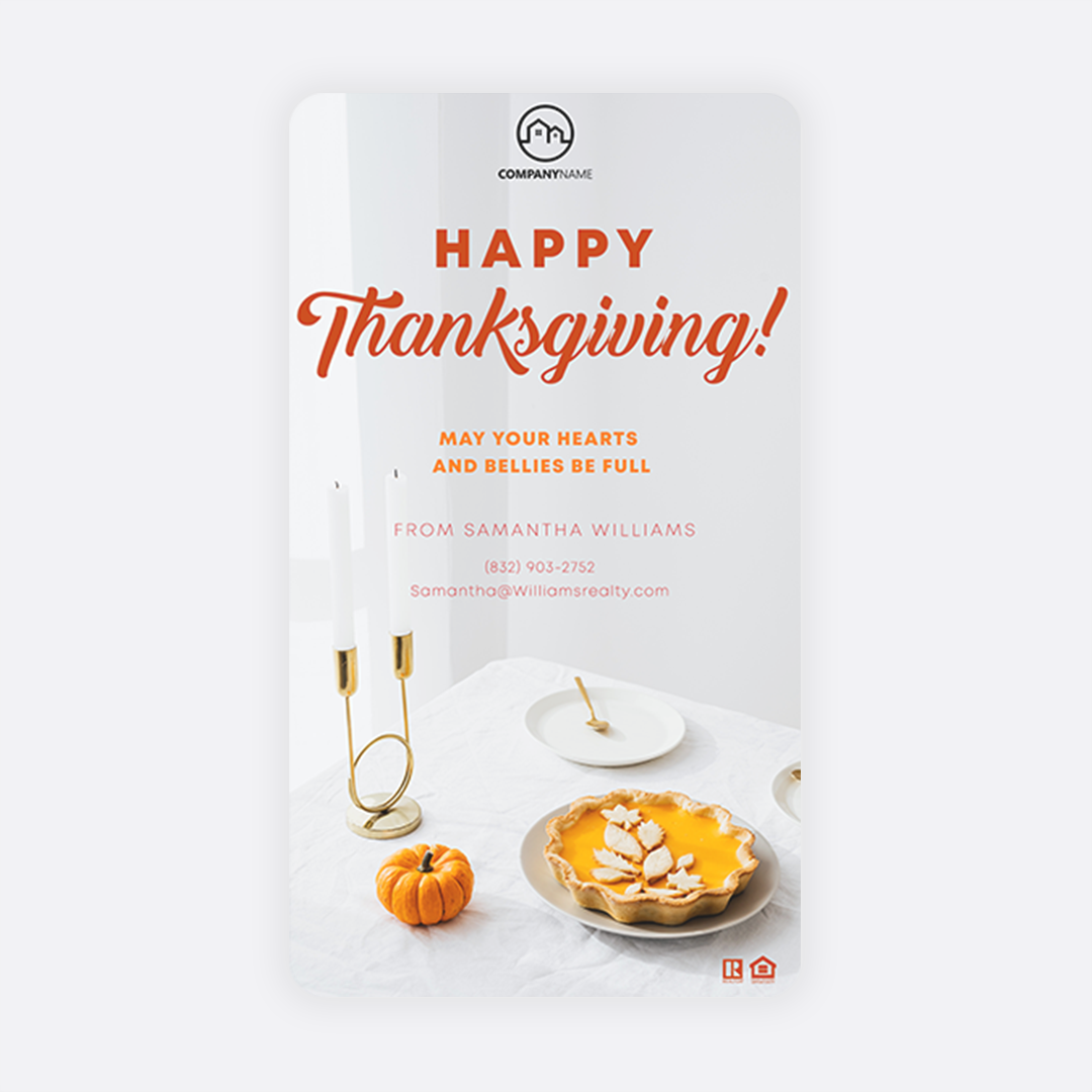 Happy Thanksgiving story post for Facebook and Instagram