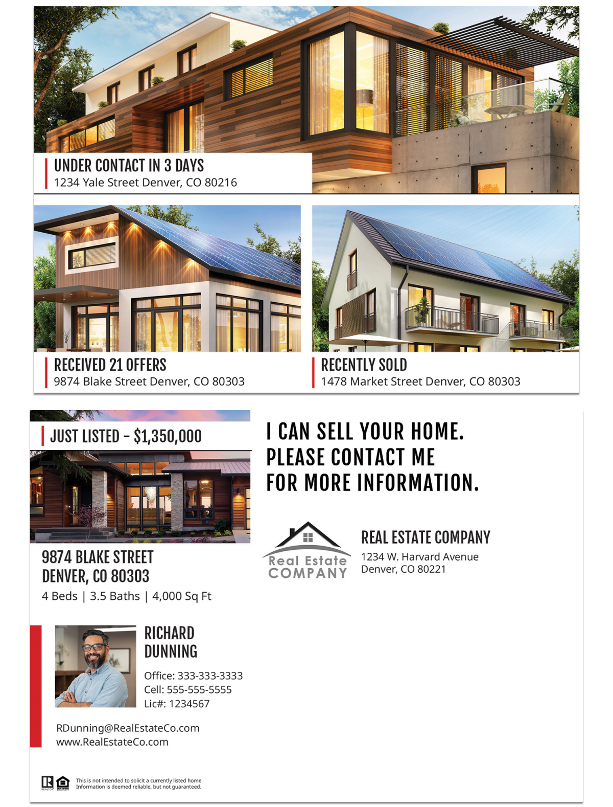 Real estate postcard
