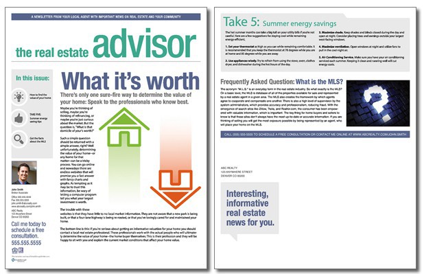 real estate advisor newsletter template volume 2 issue 6