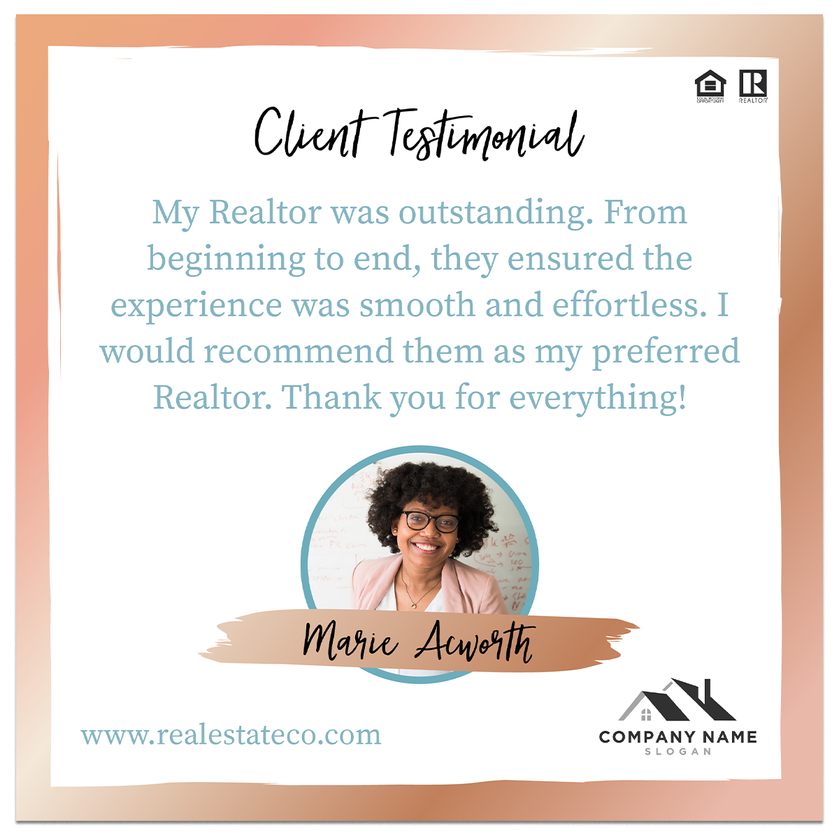 Real estate postcard
