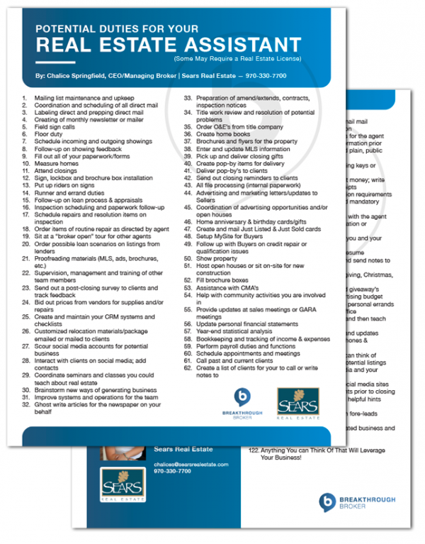 Real Estate Assistant Task Checklist
