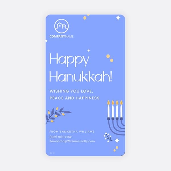 Happy Hanukkah story post for Facebook and Instagram