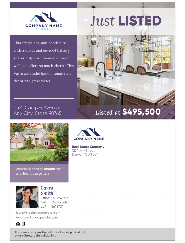 Real estate postcard